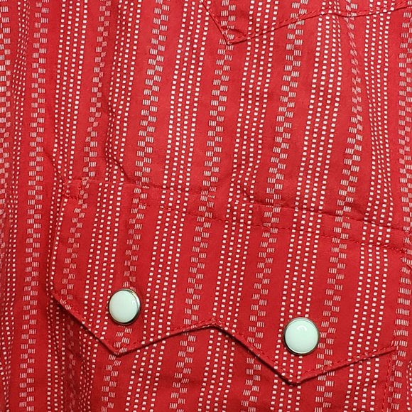Panhandle Slim B & D Brooks and Dunn Western Shirt Red With White Pearl Snaps - Picture 3 of 6